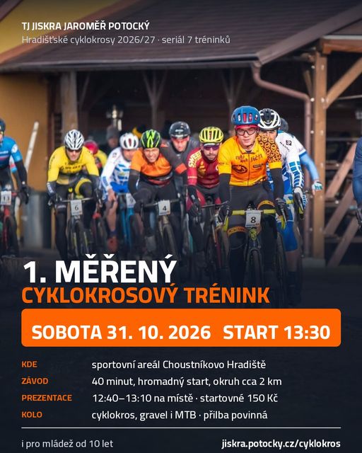 Pozvánka na 1. měřený cyklokrosový trénink 31. 10. 2026